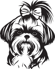 black and white shih tzu puppy