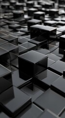 Abstract geometric black cubes background
