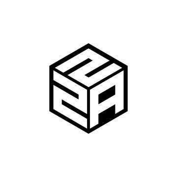 ZAZ letter logo design with white background in illustrator, cube logo, vector logo, modern alphabet font overlap style. calligraphy designs for logo, Poster, Invitation, etc.