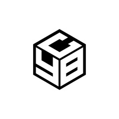 YBC letter logo design with white background in illustrator, cube logo, vector logo, modern alphabet font overlap style. calligraphy designs for logo, Poster, Invitation, etc.