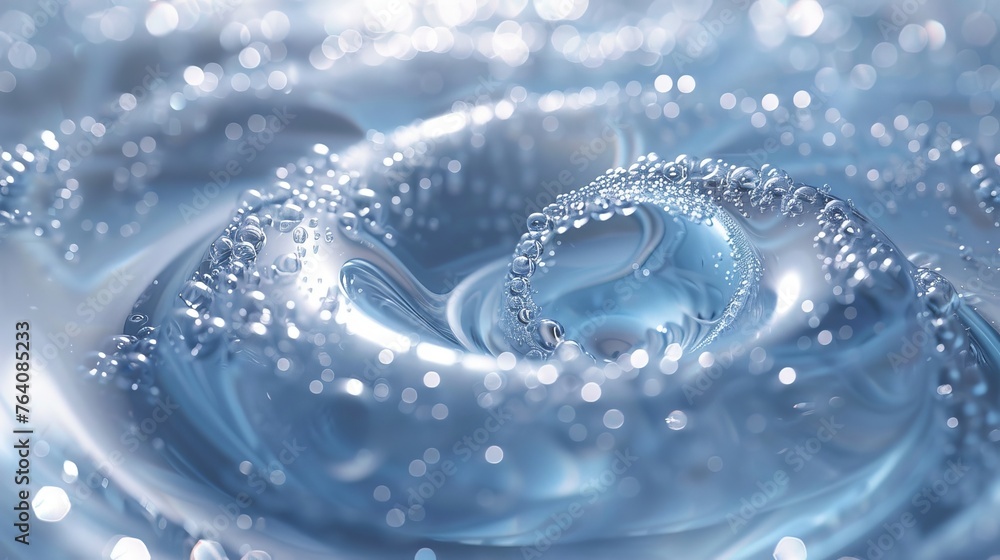 Aufkleber foam bubbles in a spiral motion. light effect of an air vortex. modern illustration of a cool blurre