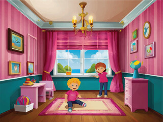 children playing in the room