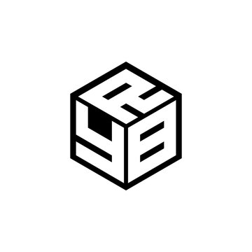 YBR letter logo design with white background in illustrator, cube logo, vector logo, modern alphabet font overlap style. calligraphy designs for logo, Poster, Invitation, etc.