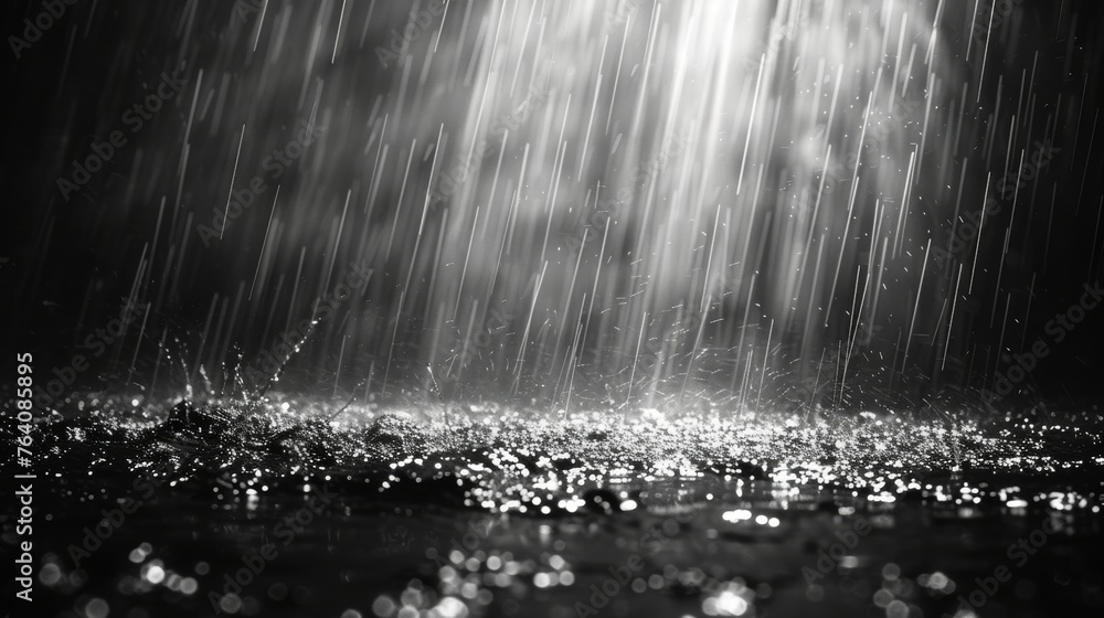 Poster rain and fog textures overlaying a black background