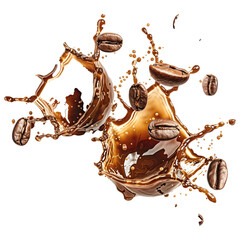 Fototapeta na wymiar Splash of coffee beans