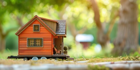 tiny house model concept with blur background