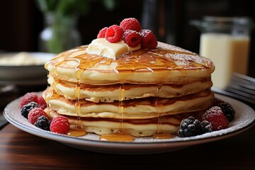 pancakes in a white plate