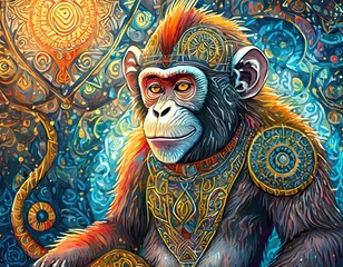 Fototapeta premium monkey, spirit animal shamanism, personal companion, animal form, loyal companion,