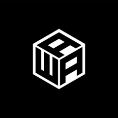 Foto op Canvas WAA letter logo design with black background in illustrator, cube logo, vector logo, modern alphabet font overlap style. calligraphy designs for logo, Poster, Invitation, etc. © Mamunur