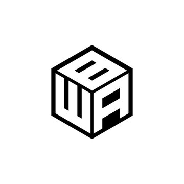WAB letter logo design with white background in illustrator, cube logo, vector logo, modern alphabet font overlap style. calligraphy designs for logo, Poster, Invitation, etc.