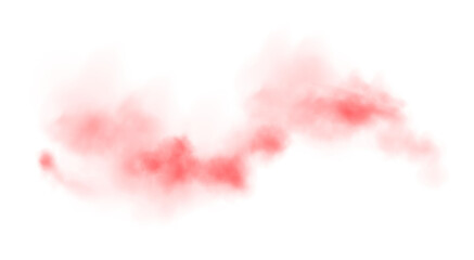 Red smog clouds on floor. Fog or smoke. Isolated transparent special effect. Morning fog over land or water surface. Magic haze. PNG.
