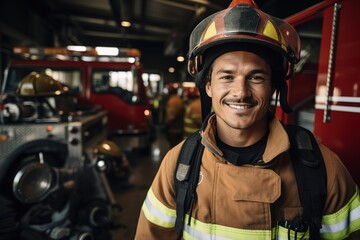 Portrait of a firefighter in uniform.