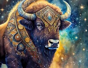 buffalo, bison, spirit animal shamanism, personal companion, animal form, loyal companion, - obrazy, fototapety, plakaty