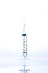Syringe isolated on white background, macro,Syringe isolated with clipping path