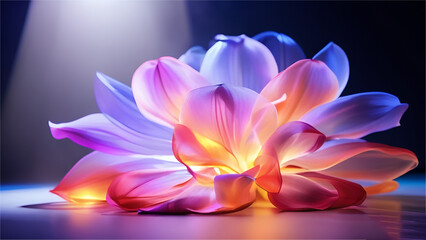 abstract background of lotus flower with different colors 