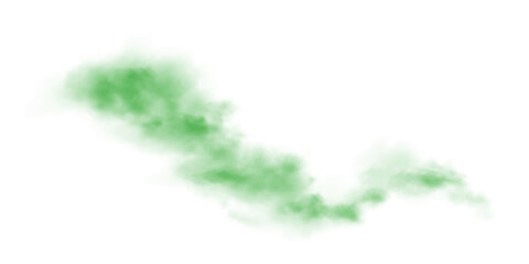Green smog clouds on floor. Fog or smoke. Isolated transparent special effect. Morning fog over land or water surface. Magic haze. PNG.
