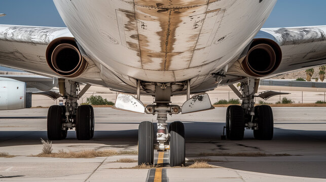 Large jetliner parked on airport tarmac