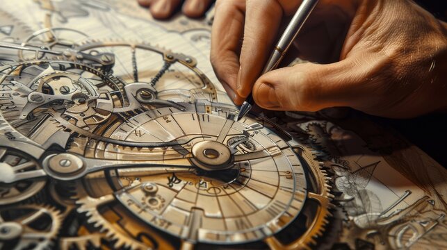 Delicate hands delicately adjusting the intricate components