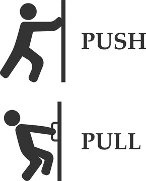Push Pull Door Sign vector