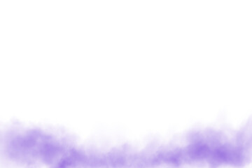Purple smog clouds on floor. Fog or smoke. Isolated transparent special effect. Morning fog over land or water surface. Magic haze. PNG.

