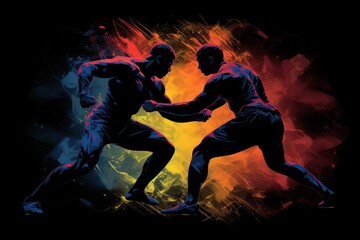 freestyle wrestling illustration - obrazy, fototapety, plakaty