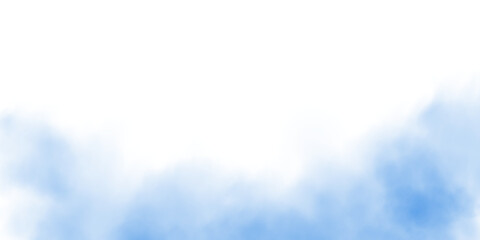 Blue smog clouds on floor. Fog or smoke. Isolated transparent special effect. Morning fog over land or water surface. Magic haze. PNG.
