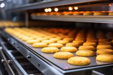 Food production process in a plant. Manufacturing cookies