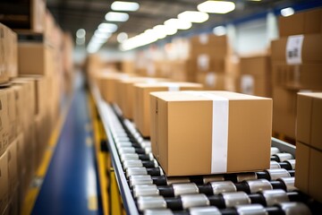 delivery parcels packages in a warehouse