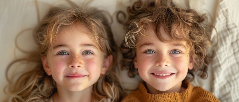 An image of small kids laughing against a white background.