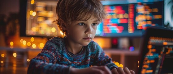An educator teaches children about computer games technology, robotics, engineering, and programming in stem schools. Kids program AI robots on their laptops, phones, using programming languages.