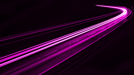 violet car lights at night. long exposure