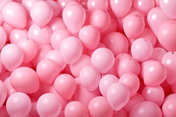 many pink balloons, illustration
