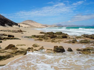 Velours gordijnen Sotavento Beach, Fuerteventura, Canarische Eilanden Fuerteventura - Strandspaziergang zwischen Costa Calma und Jandia