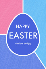 Abstract Easter background with egg. Concept of a greeting card with geometric shapes. Vector illustration