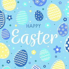 Abstract Easter greeting card with eggs. Modern style background. Vector illustration