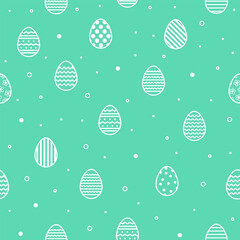 Cute and simple Easter background. Seamless pattern with modern style eggs. Vector illustration