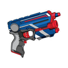 Cartoon Vector Nerf gun Handgun Weapon Toys Illustration 3