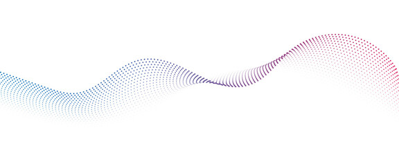 Flowing Dot Wave Pattern Halftone Curve Shape on Transparent Background