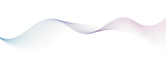 Flowing Dot Wave Pattern Halftone Curve Shape on Transparent Background