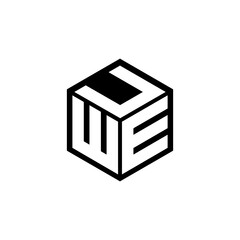 WEU letter logo design with white background in illustrator, cube logo, vector logo, modern alphabet font overlap style. calligraphy designs for logo, Poster, Invitation, etc.