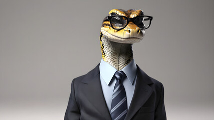snake wearing a suit