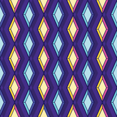 neon diamond seamless pattern background