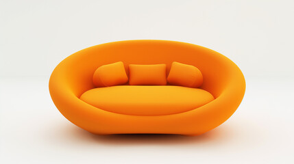 modelo de Sofá laranja isolado 