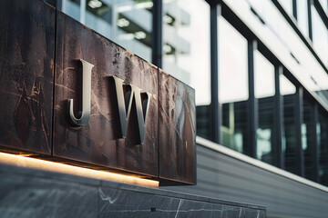 Modern and Sleek Presentation of the JW Sign in a Professional Context