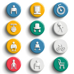 Fototapeta premium Accessible web icon buttons designed with inclusivity in mind for all users