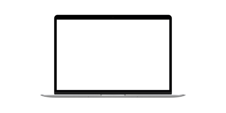 MacBook Air 2020 Silver, isolated, front view.