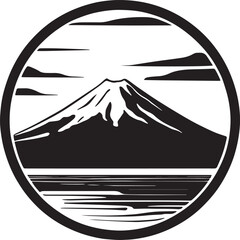 円形窓に入った富士山のアイコン_03