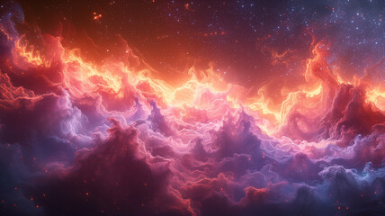 A colorful, glowing cloud of gas and dust in space - obrazy, fototapety, plakaty
