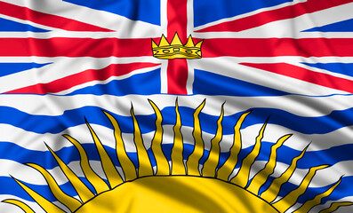 The Flag of British Columbia Rippled