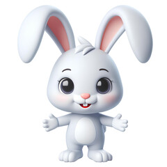3d white bunny rabbit